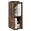 Furinno FULDA 2-Tier Narrow Bookshelf 6-In Width Storage Shelf Amber Pine