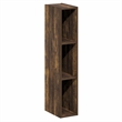 Furinno FULDA 3-Tier Narrow Bookshelf 6-In Width Storage Shelf Amber Pine
