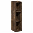 Furinno FULDA 3-Tier Narrow Bookshelf 8-In Width Storage Shelf Amber Pine