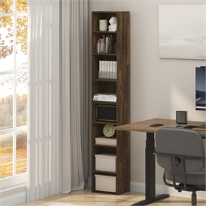 Furinno PASIR 8-Tier Bookshelf with Open Shelf Amber Pine