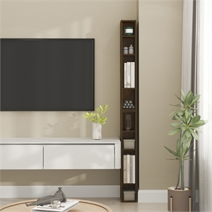 Furinno FULDA 8-Tier Bookshelf with Storage Shelf Amber Pine