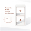 Furinno CUBICLE Vintage Vinyl Record Media Storage Organizer 2-Cube White