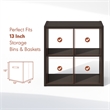 Furinno CUBICLE Vintage Vinyl Record Media Storage Organizer 4-Cube Dark Oak