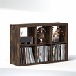 Furinno CUBICLE Vintage Vinyl Record Media Storage Organizer 6-Cube Amber Pine