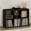 Furinno CUBICLE Vintage Vinyl Record Media Storage Organizer 6-Cube Dark Oak