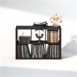 Furinno CUBICLE Vintage Vinyl Record Media Storage Organizer 6-Cube Dark Oak