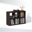 Furinno CUBICLE Vintage Vinyl Record Media Storage Organizer 6-Cube Dark Oak