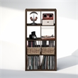 Furinno CUBICLE Vintage Vinyl Record Media Storage Organizer 8-Cube Amber Pine