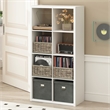 Furinno CUBICLE Vintage Vinyl Record Media Storage Organizer 8-Cube White