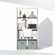 Furinno CUBICLE Vintage Vinyl Record Media Storage Organizer 8-Cube White