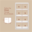 Furinno CUBICLE Vintage Vinyl Record Media Storage Organizer 8-Cube White
