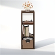 Furinno CUBICLE Vintage Vinyl Record Media Storage Organizer 3-Cube Amber Pine