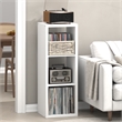Furinno CUBICLE Vintage Vinyl Record Media Storage Organizer 3-Cube White