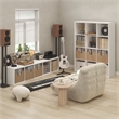 Furinno CUBICLE Vintage Vinyl Record Media Storage Organizer 12-Cube White