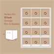Furinno CUBICLE Vintage Vinyl Record Media Storage Organizer 12-Cube White