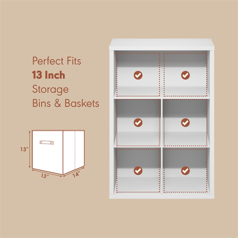 Furinno CUBICLE Vintage Vinyl Record Media Storage Organizer 5-Cube White