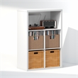 Furinno CUBICLE Vintage Vinyl Record Media Storage Organizer 5-Cube White