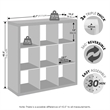 Furinno CUBICLE Extra Thick Frame Record Media Storage Organizer 9-Cube Dark Oak