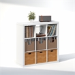 Furinno CUBICLE Extra Thick Frame Record Media Storage Organizer 9-Cube White