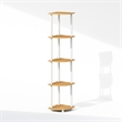 Furinno TURN-N-TUBE 5-Tier Corner Display Rack Shelving Unit Light Beech