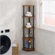 Furinno TURN-N-TUBE 5-Tier Corner Display Rack Shelving Unit Light Cherry Oak