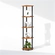 Furinno TURN-N-TUBE 5-Tier Corner Display Rack Shelving Unit Light Cherry Oak