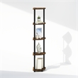 Furinno TURN-N-TUBE 5-Tier Corner Display Rack Shelving Unit Amber Oak