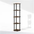 Furinno TURN-N-TUBE 5-Tier Corner Display Rack Shelving Unit Amber Oak