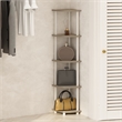 Furinno TURN-N-TUBE 5-Tier Corner Display Rack Shelving Unit Light Oak