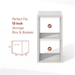 Furinno CUBICLE Vintage Vinyl Record Media Storage Organizer 2-Cube Light Grey
