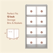 Furinno CUBICLE Vintage Vinyl Record Media Storage Organizer 8-Cube Light Grey