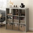 Furinno CUBICLE Vintage Vinyl Record Media Storage Organizer 9-Cube Light Grey