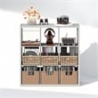Furinno CUBICLE Vintage Vinyl Record Media Storage Organizer 9-Cube Light Grey