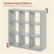 Furinno CUBICLE Vintage Vinyl Record Media Storage Organizer 9-Cube Light Grey