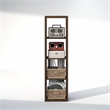 Furinno CUBICLE Vintage Vinyl Record Media Storage Organizer 4-Cube Amber Pine