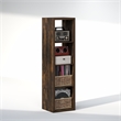 Furinno CUBICLE Vintage Vinyl Record Media Storage Organizer 4-Cube Amber Pine