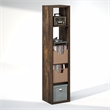 Furinno CUBICLE Vintage Vinyl Record Media Storage Organizer 5-Cube Amber Pine