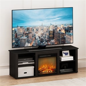 Furinno CLASSIC Fireplace TV Entertainment Center up to 60 Inch Dark Americano
