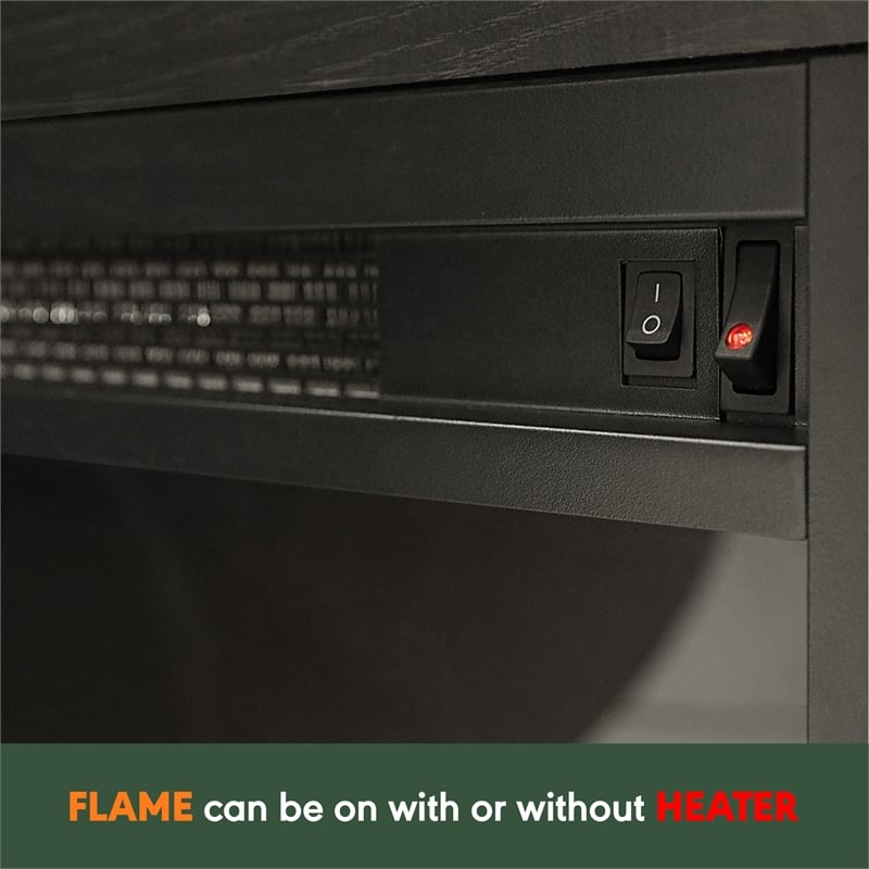 Furinno CLASSIC Fireplace TV Entertainment Center up to 60 Inch Dark Americano