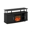 Furinno JENSEN Fireplace TV Entertainment Center up to 55 Inch Dark Americano