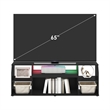 Furinno JAYA LED TV Stand Entertainment Center up to 65 Inch Dark Americano