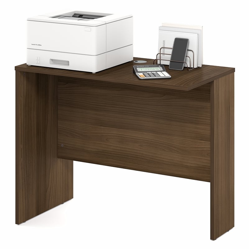 Furinno ROGER 35 Inch Office Desk Reversible Return Modern Walnut