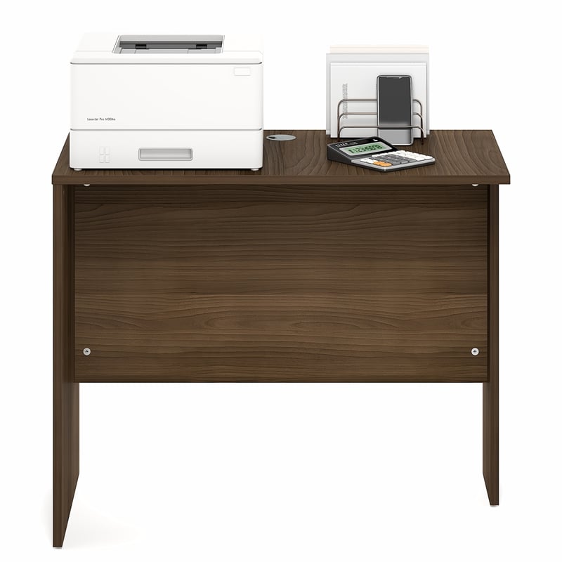Furinno ROGER 35 Inch Office Desk Reversible Return Modern Walnut