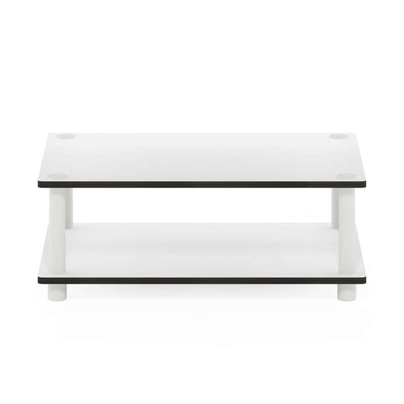 Furinno JUST 2-Tier Modern Toolless Coffee Table with Open Shelf Plain White