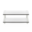 Furinno JUST 2-Tier Modern Toolless Coffee Table with Open Shelf Plain White