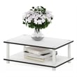 Furinno JUST 2-Tier Modern Toolless Coffee Table with Open Shelf Plain White