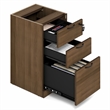Furinno ROGER 3-Drawer Fixed Pedestal Filing Cabinet with Lock Modern Walnut