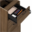 Furinno ROGER 3-Drawer Fixed Pedestal Filing Cabinet with Lock Modern Walnut