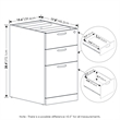 Furinno ROGER 3-Drawer Fixed Pedestal Filing Cabinet with Lock Modern Walnut