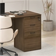 Furinno ROGER 3-Drawer Fixed Pedestal Filing Cabinet with Lock Modern Walnut